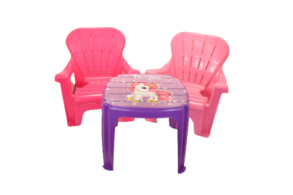 Masuta cu 2 scaunele roz-unicorn 2503 dolu