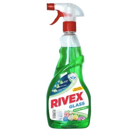 Solutie geamuri Rivex, Spring Fresh, cu pulverizator, 750 ml