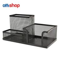 Suport birou mesh,3 compart,negru,20x10x10 cm of208