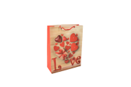 Punga cadou din hartie 31x40cm - love inimioare rosii 33633